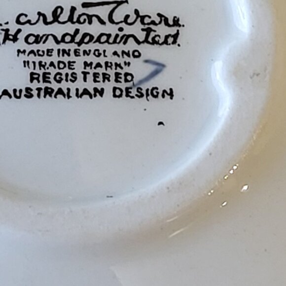 VTG UK CARLTON WARE (AUSTRALIAN DESIGN) HAND PAINTED LEAF DISH 5" 1950's BIN I - Picture 4 of 5